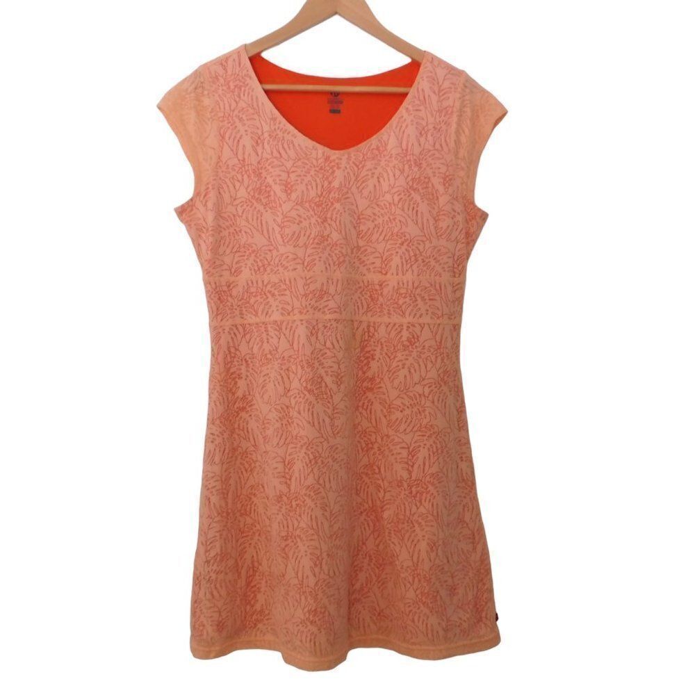 Merrell Selectwick Size Large Dress athleisure lined short sleeve Orange Burnout